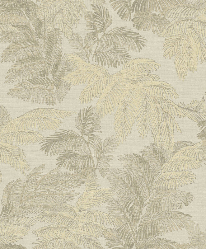 Sample Italian Style Tree Leaf Wallpaper in Beige/Gold