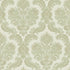 Sample Italian Style Damask Wallpaper in Green/Cream
