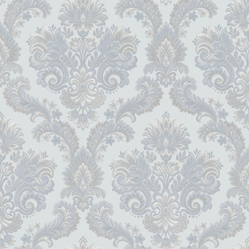Italian Style Damask Wallpaper in Beige/Blue