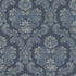 Sample Italian Style Damask Wallpaper in Blue/Beige