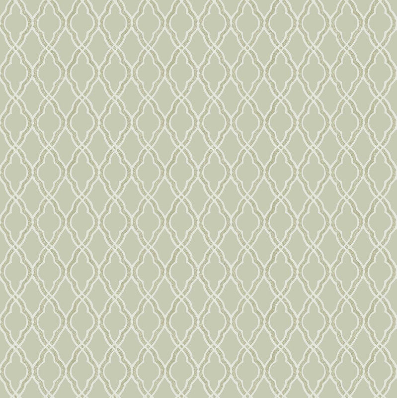 Italian Style Geometric Wallpaper in Green