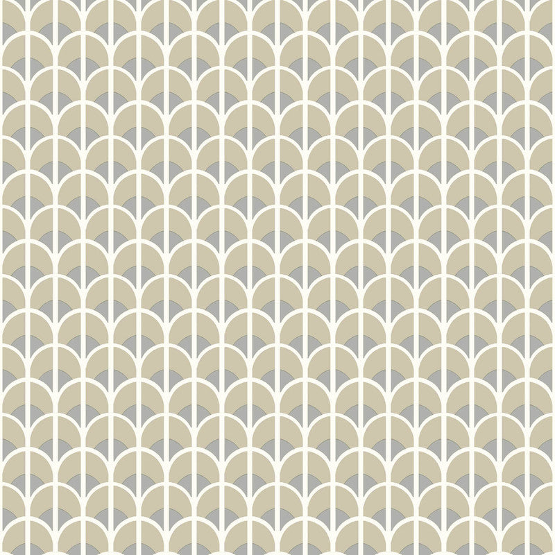 Sample Italian Style Geometric Wallpaper in Bronze Brown/Blue/Cream