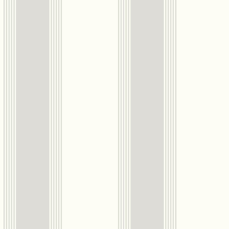 Sample Italian Style Stripe Wallpaper in Cream/Silver Grey