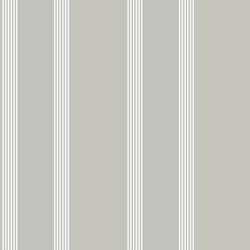 Sample Italian Style Stripe Wallpaper in Silver Grey/Beige