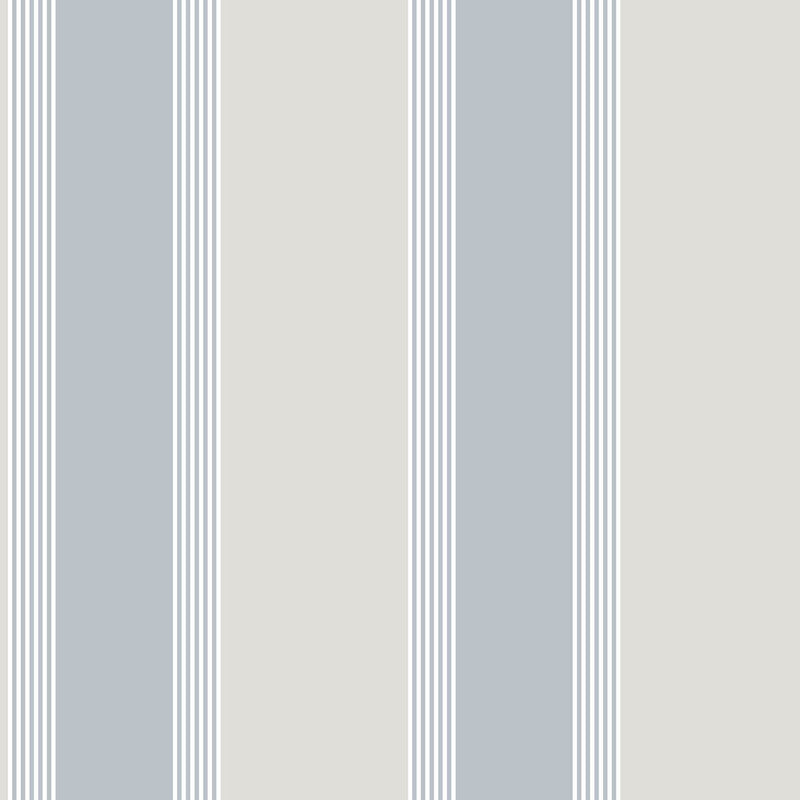 Sample Italian Style Stripe Wallpaper in Light Blue/Beige