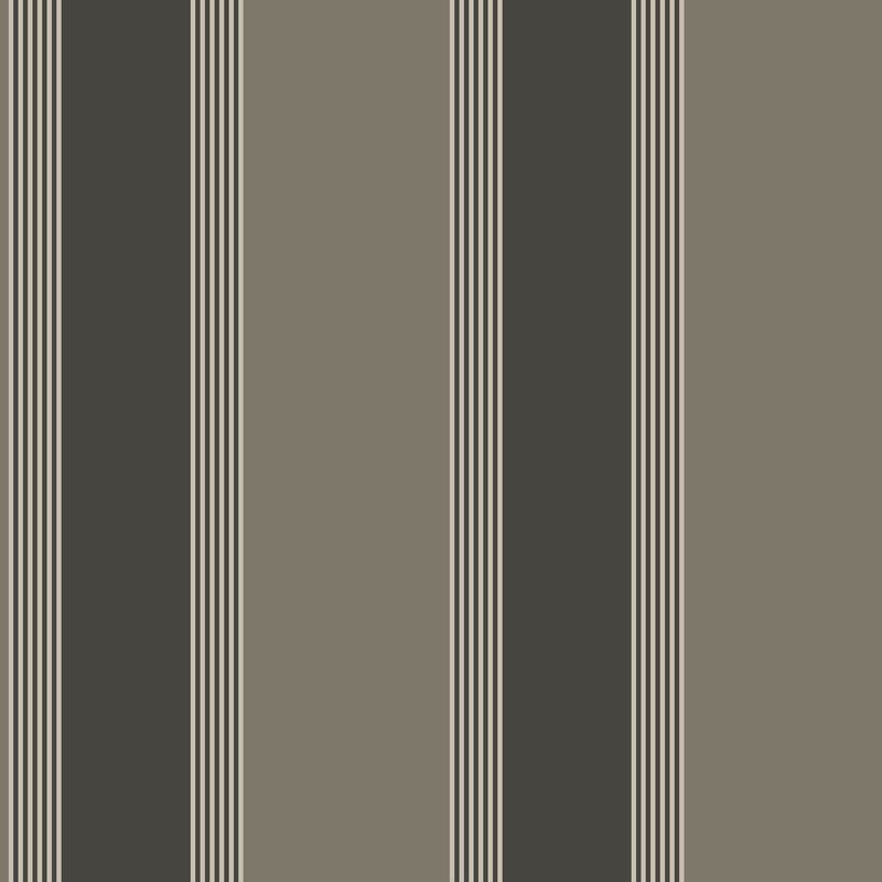 Italian Style Stripe Wallpaper in Black/Bronze Brown