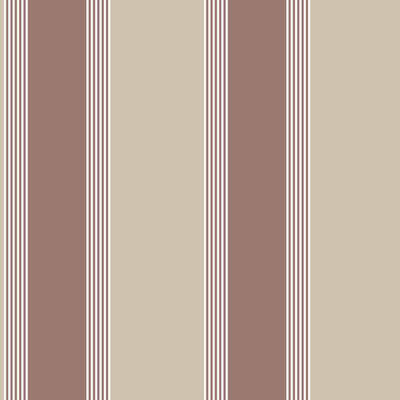 Italian Style Stripe Wallpaper in Red/Beige/White