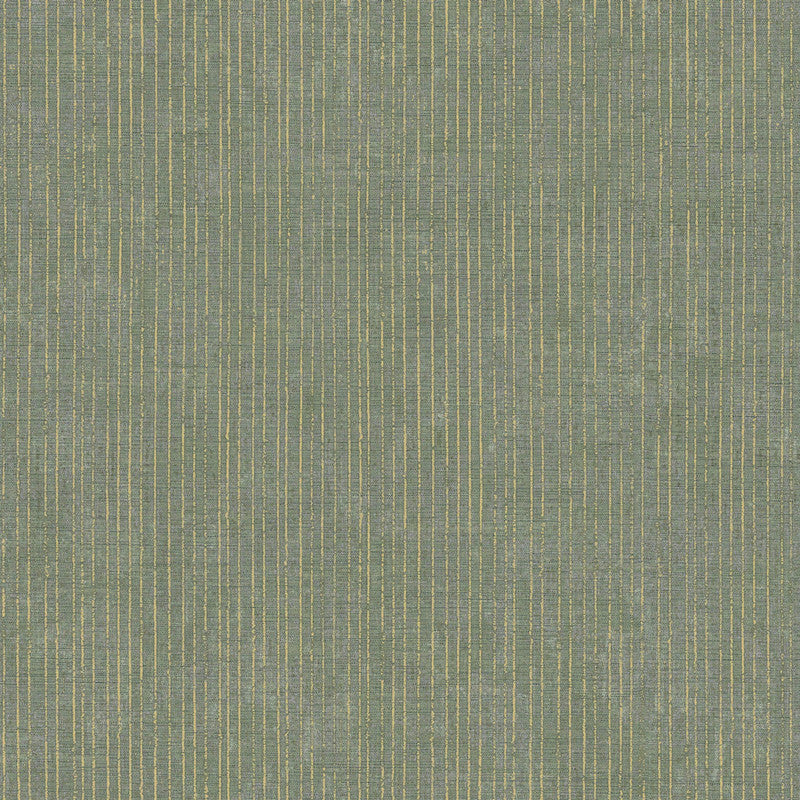 Sample Italian Style Stripe Wallpaper in Green/Gold