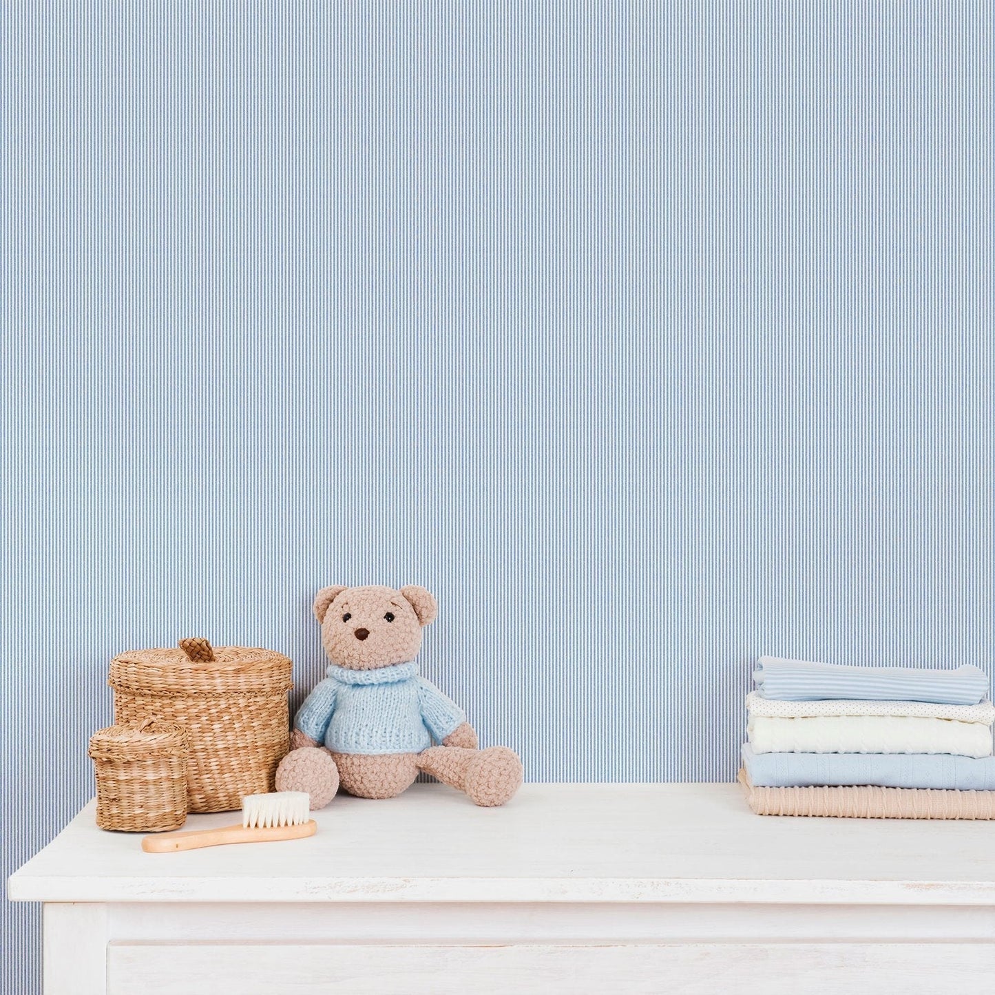 Bambino Tiny Stripes In Blue Galerie Wallcoverings 292 2 2