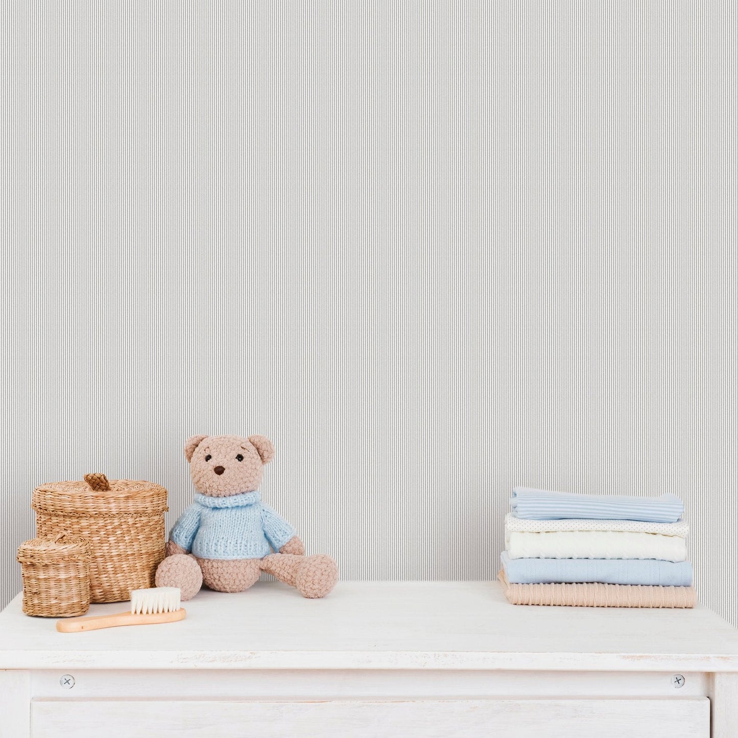 Bambino Tiny Stripes In Silver Grey Galerie Wallcoverings 292 3 2