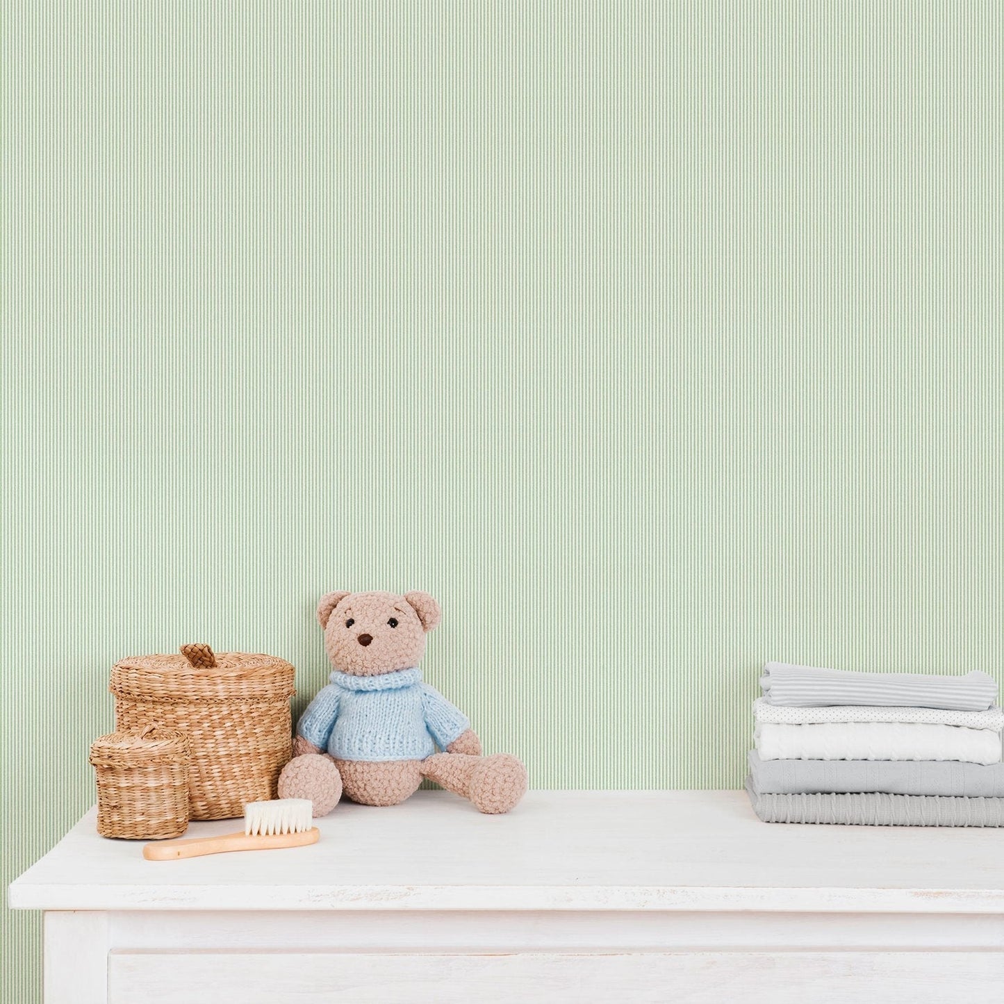 Bambino Tiny Stripes In Green Galerie Wallcoverings 292 4 2