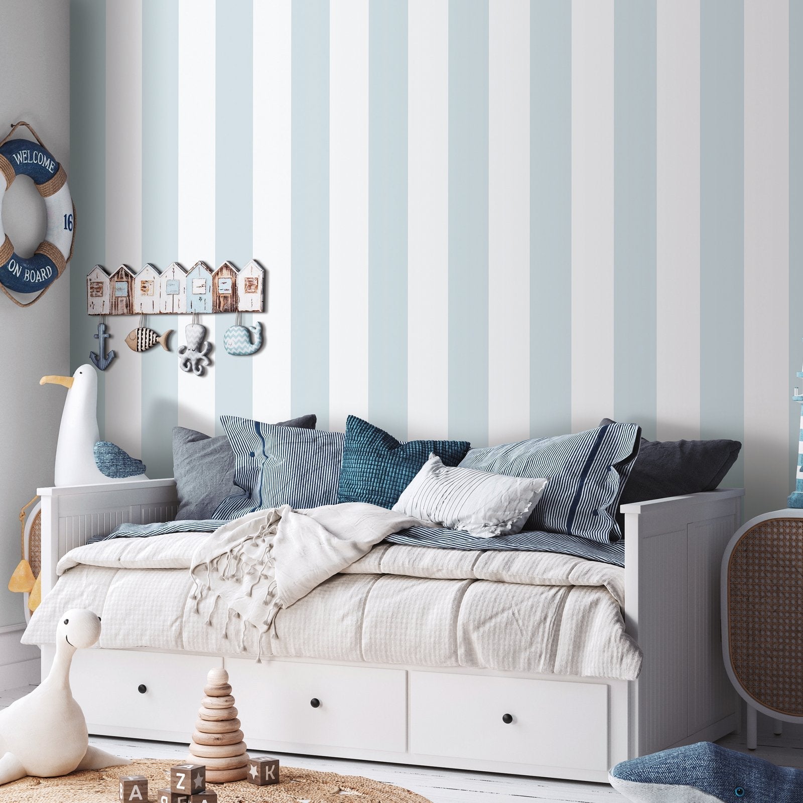 Bambino Bambino Stripes In Blue Galerie Wallcoverings 293 3 2