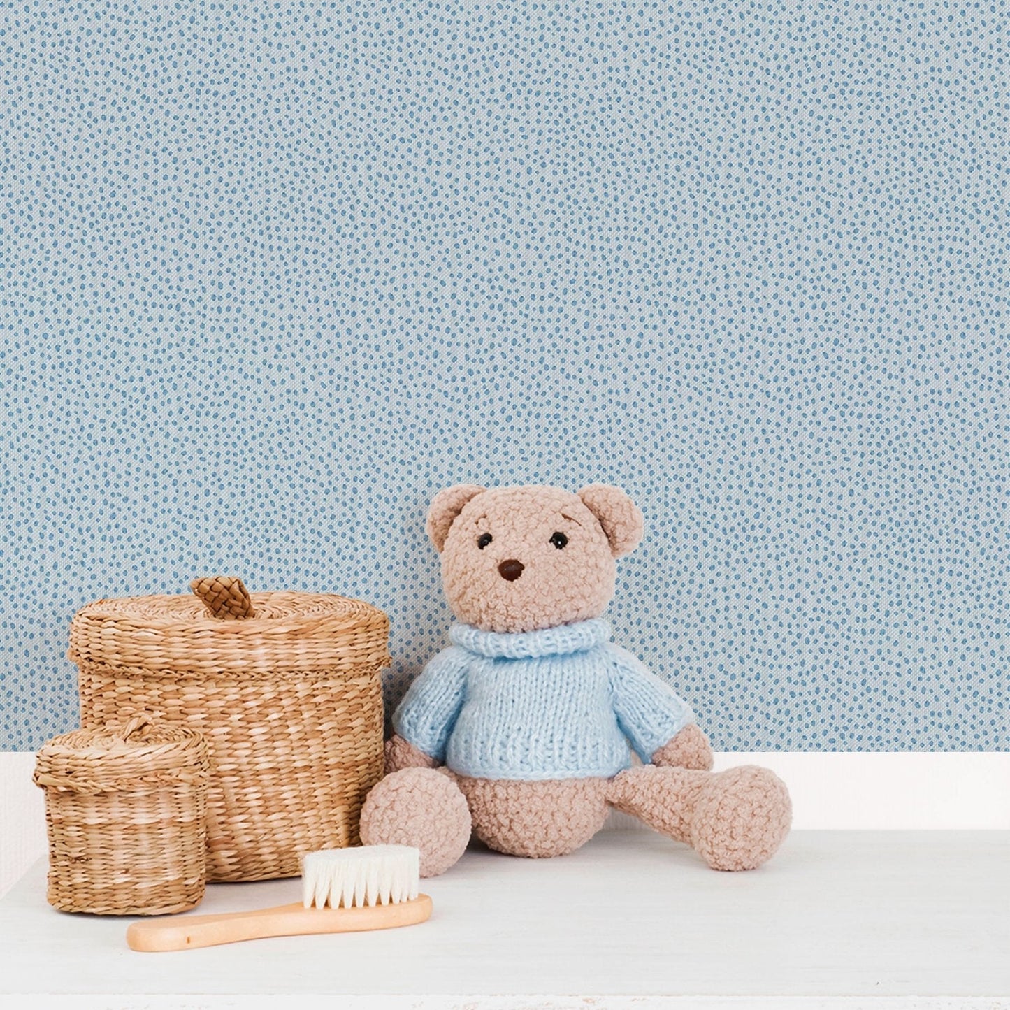 Bambino Dropy Plain In Blue Galerie Wallcoverings 294 2 2