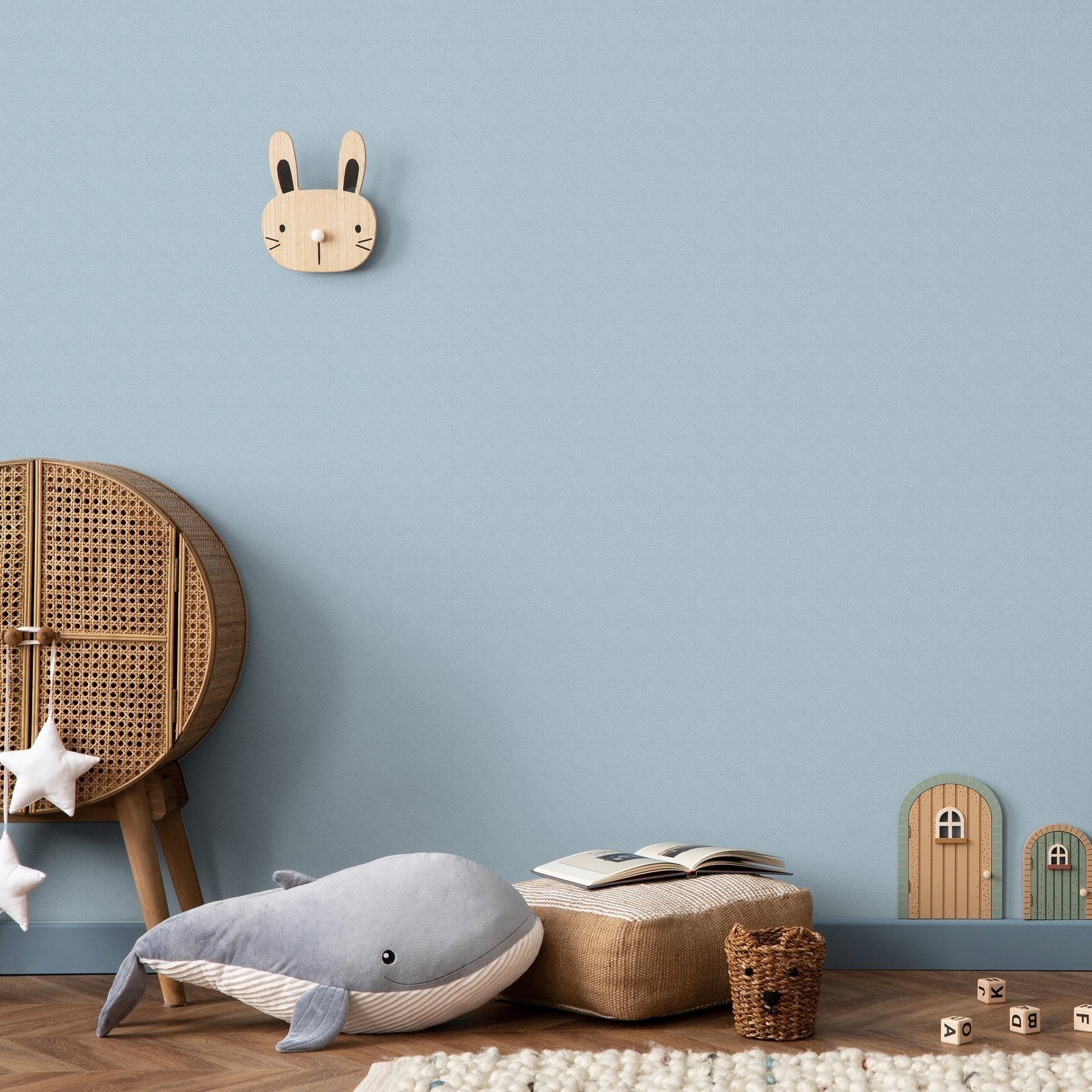 Bambino Dropy Plain In Blue Galerie Wallcoverings 294 2 3