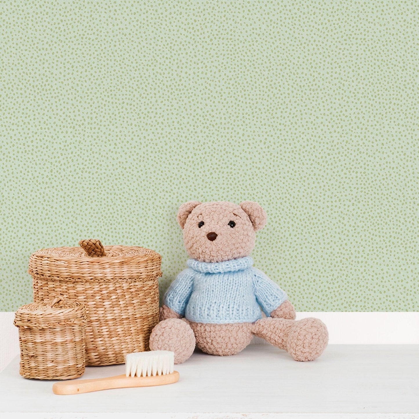 Bambino Dropy Plain In Green Galerie Wallcoverings 294 4 2