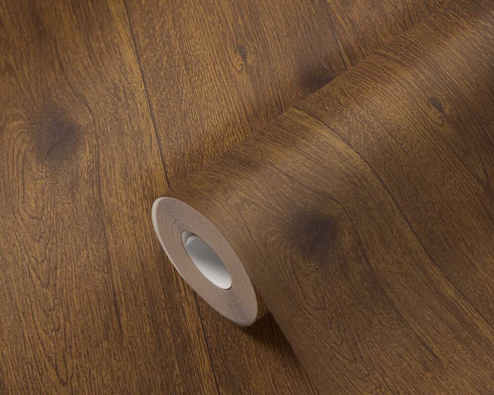Wood Deco Wallpaper in Brown