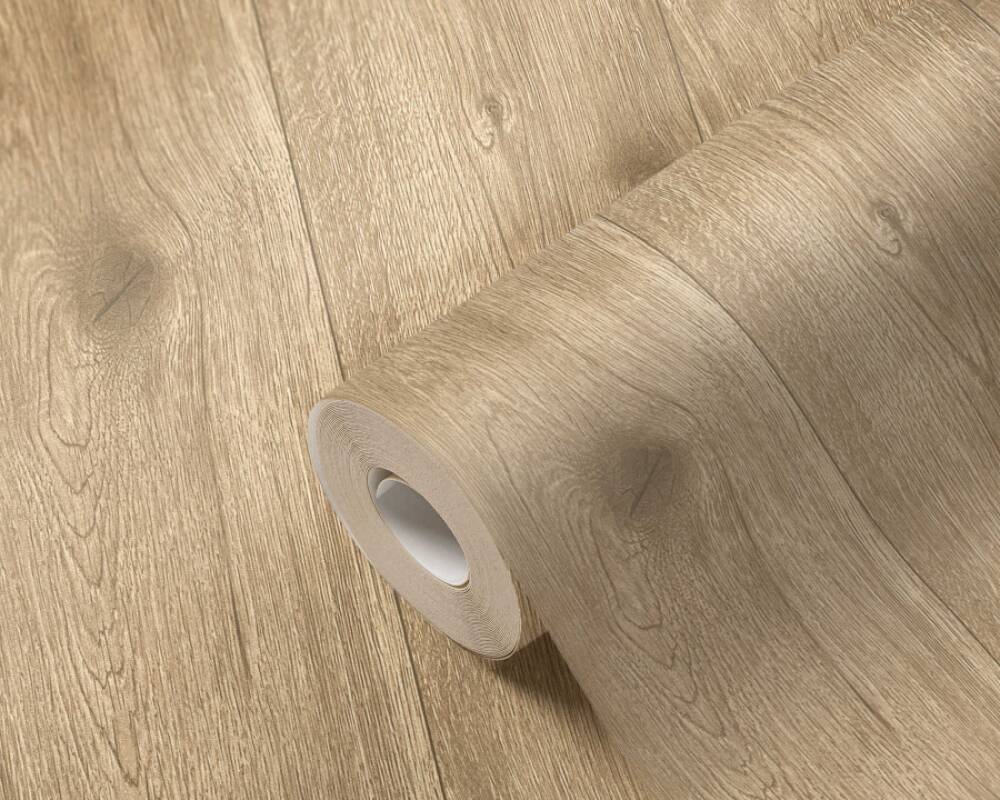 Wood Deco Wallpaper in Beige