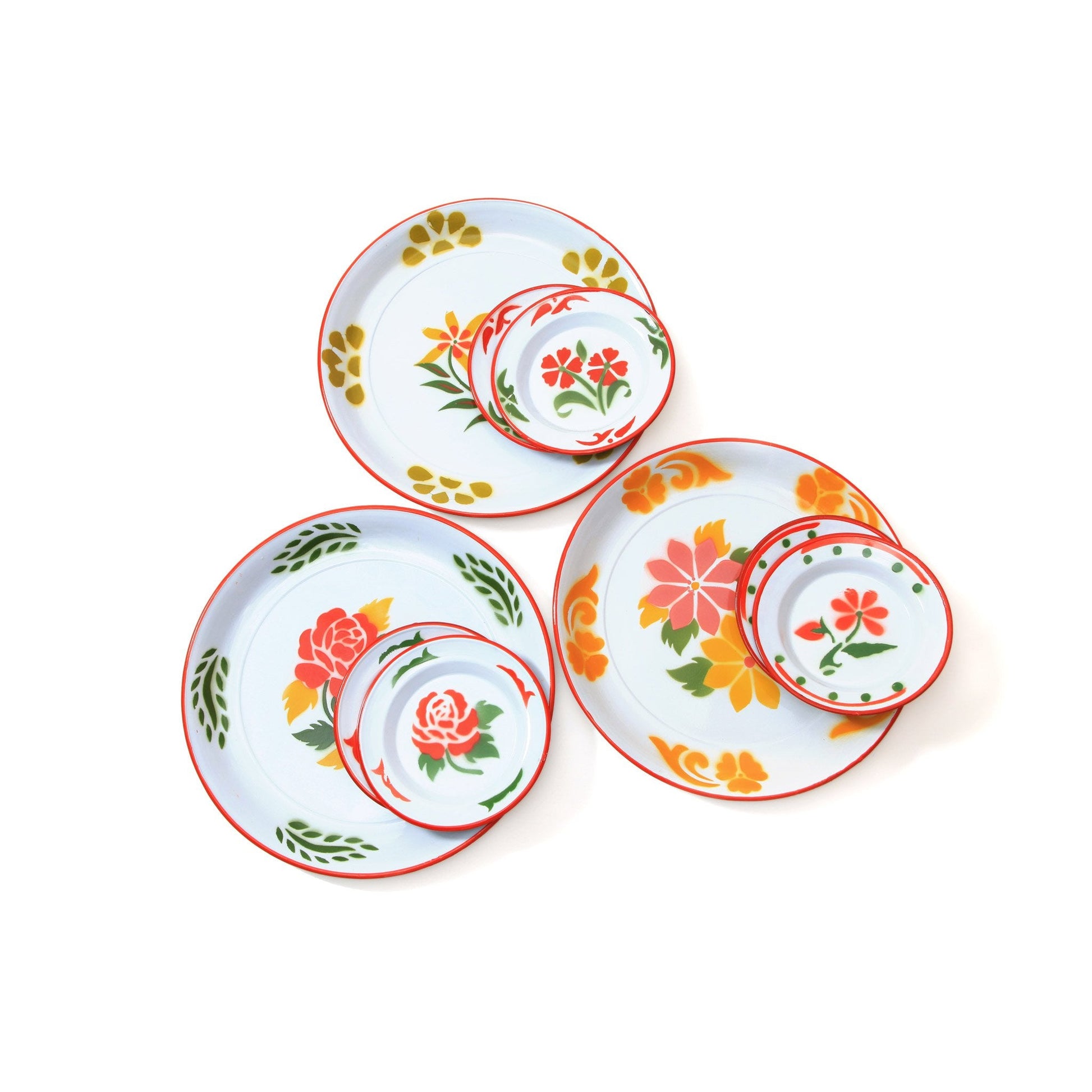 enamel serving set 8