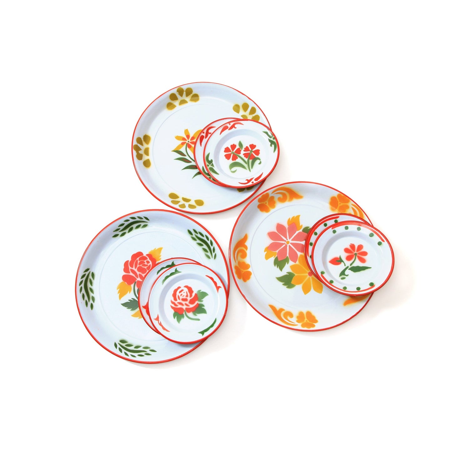 enamel serving set 4