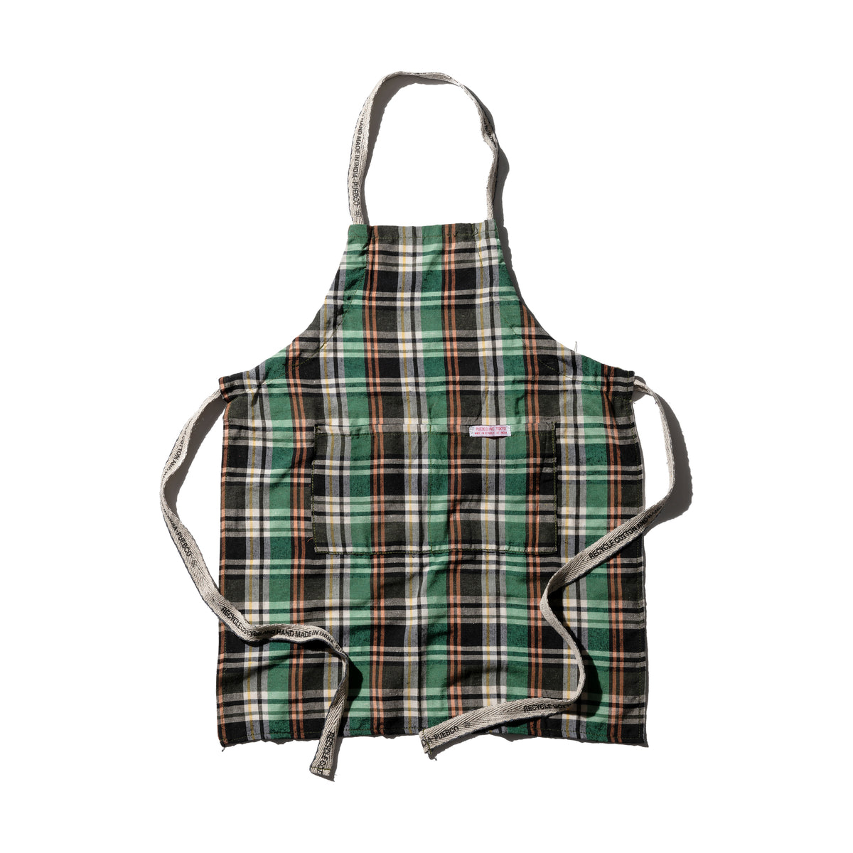 Recycle Cotton Check Apron / Green By Puebco 303055 3