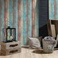 Wood Deco Weathered Wallpaper in Blue Multi