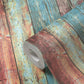 Wood Deco Weathered Wallpaper in Blue Multi