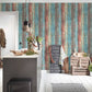 Wood Deco Weathered Wallpaper in Blue Multi