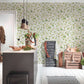 Brick & Vine Wallpaper in Green/White