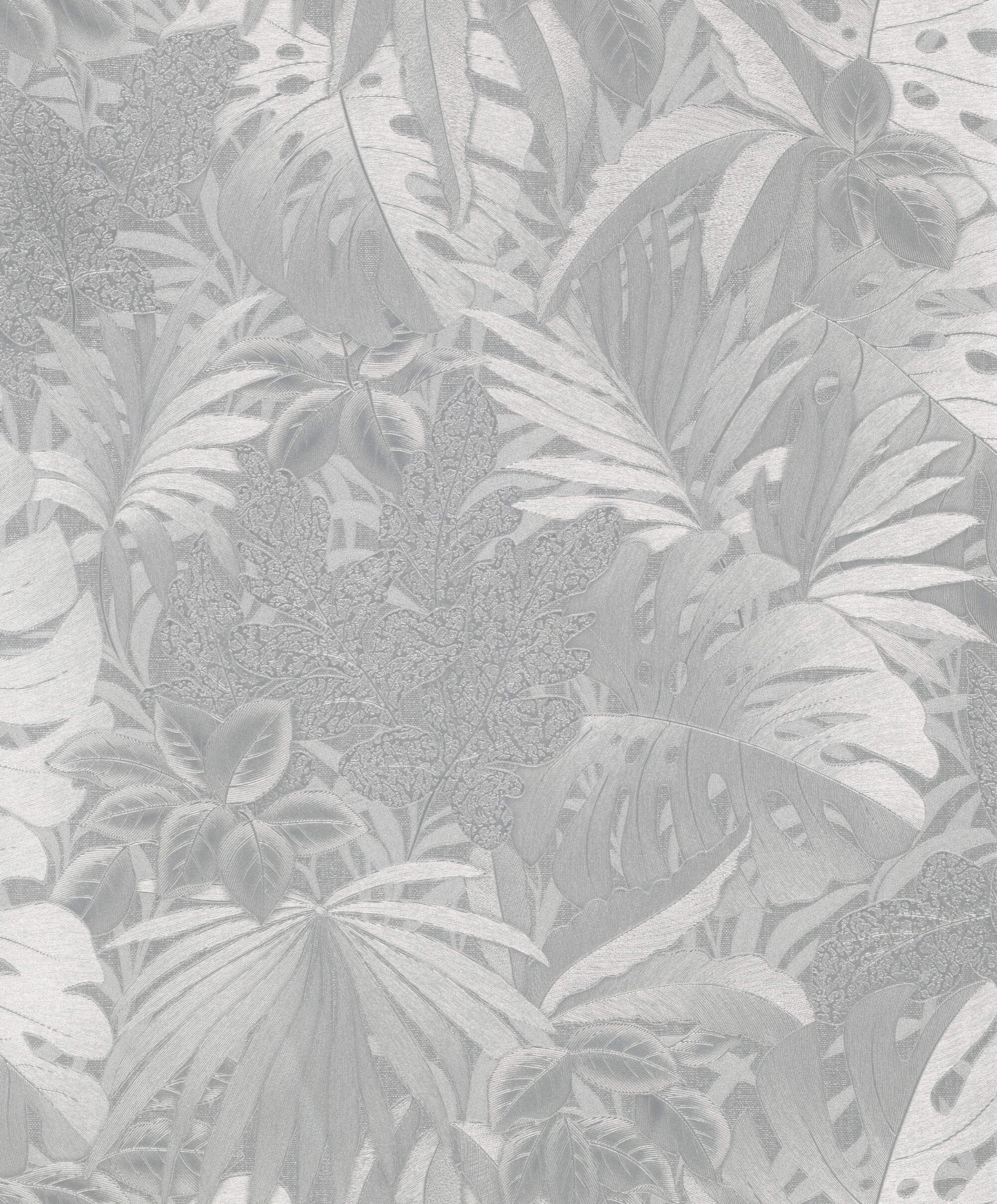 sample metallic jungle leaves silver wallpaper from eden collection by galerie wallcoverings 1