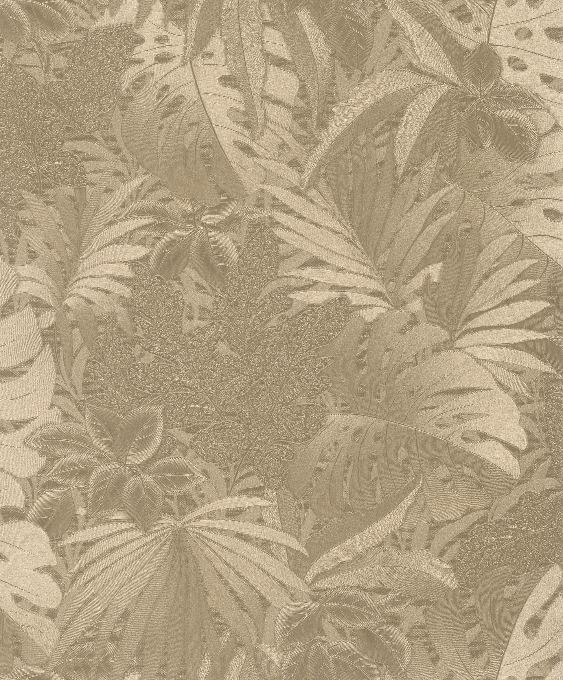 sample metallic jungle leaves gold wallpaper from eden collection by galerie wallcoverings 1