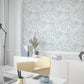 Floral Texture Blue/Grey Wallpaper from Eden Collection by Galerie Wallcoverings
