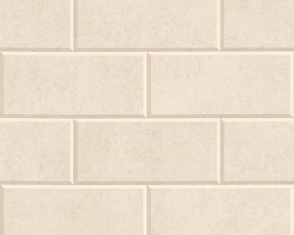 Modern Bricks/Stones Textured Wallpaper in Cream/Beige