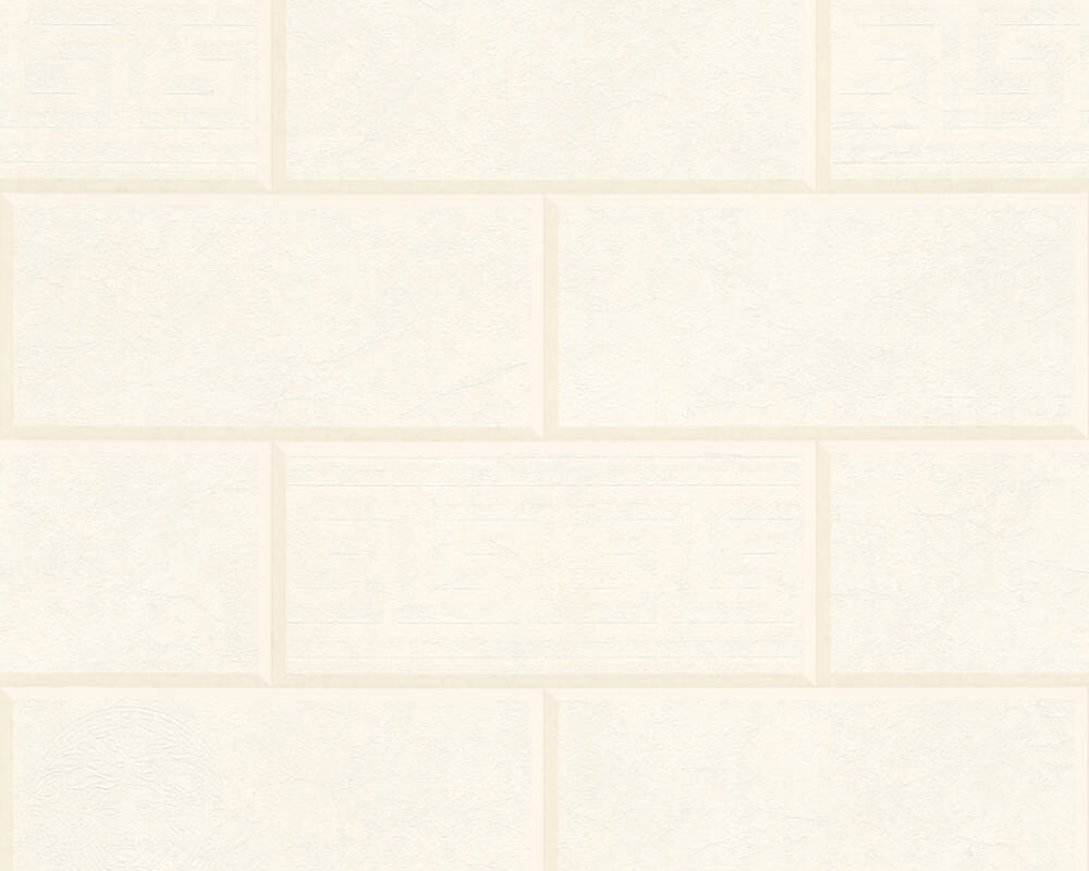 Modern Bricks/Stones Textured Wallpape in Ivory