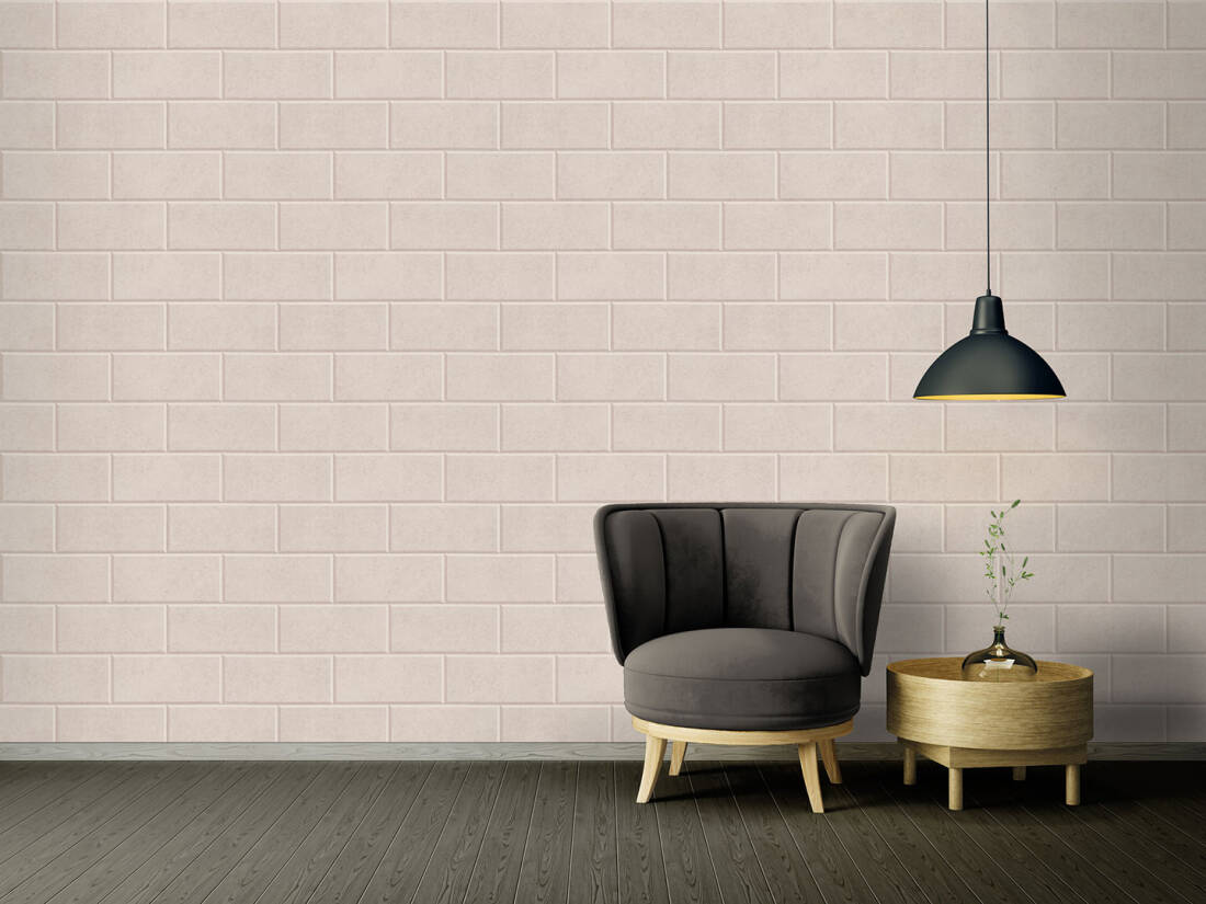 Modern Bricks/Stones Textured Wallpaper in Beige