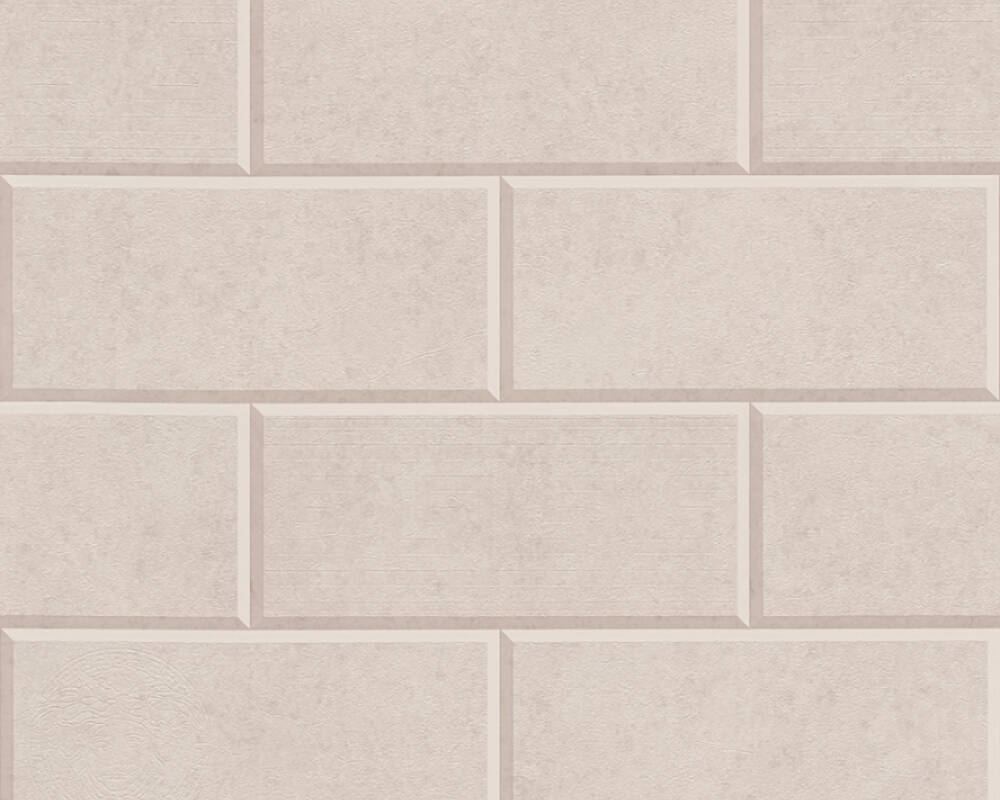 Modern Bricks/Stones Textured Wallpaper in Beige