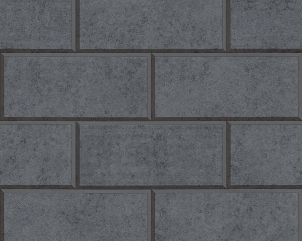 Modern Bricks/Stones Textured Wallpaper in Dark Grey