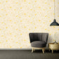Classic Scrollwork Damask Butterflies Textured Wallpaper in Cream/Gold