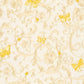 Classic Scrollwork Damask Butterflies Textured Wallpaper in Cream/Gold