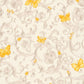 Classic Scrollwork Damask Butterflies Textured Wallpaper in Cream/Yellow