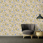 Classic Scrollwork Damask Butterflies Textured Wallpaper in Blue/Pink