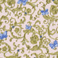 Classic Scrollwork Damask Butterflies Textured Wallpaper in Blue/Pink