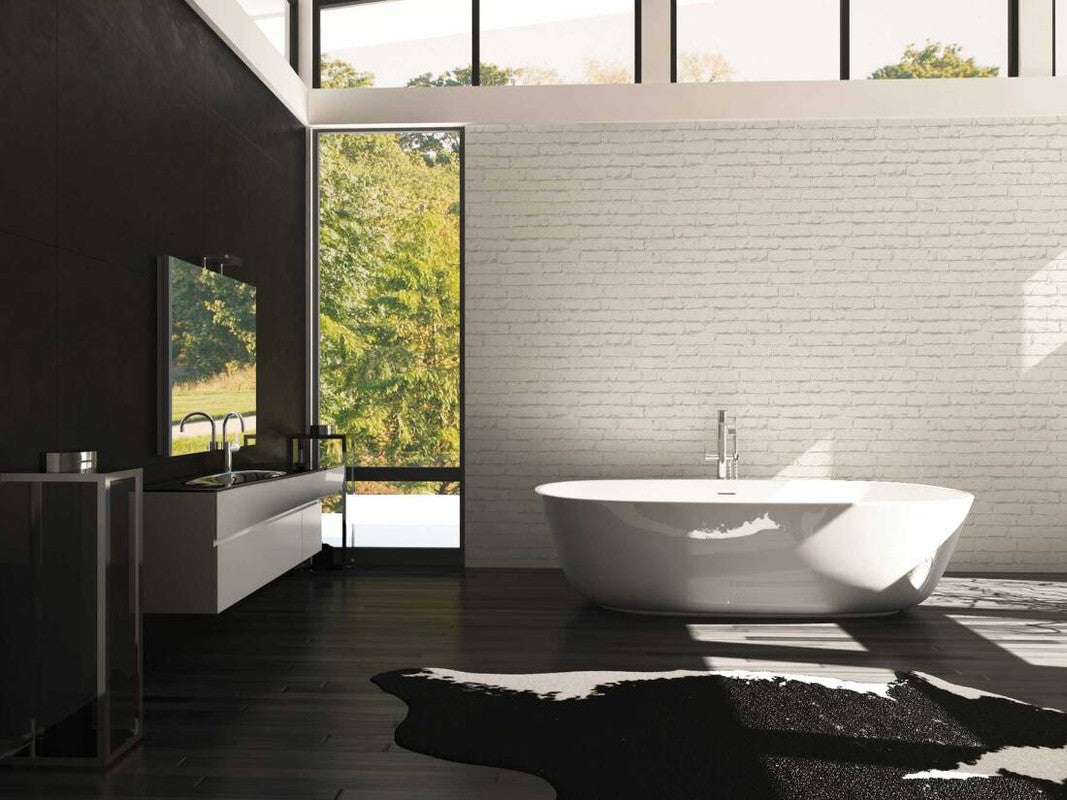 Brick Stone Wallpaper in White/Grey