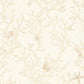 Floral Corals Seashells Textured Wallpaper in Cream/Metallic