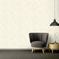 Floral Corals Textured Wallpaper in Cream/Metallic
