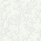 Floral Corals Textured Wallpaper in Blue/Metallic