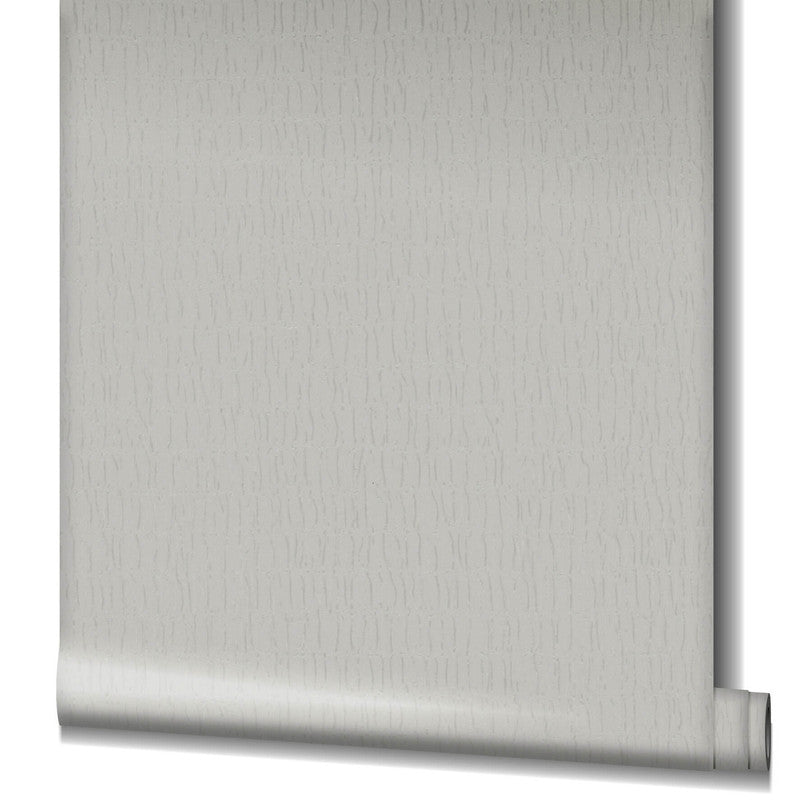 Ruche Silk Wallpaper in Cream/Grey
