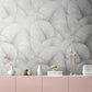 Palm Leaf Wallpaper in Soft Grey