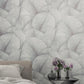 Palm Leaf Wallpaper in Grey/Blue