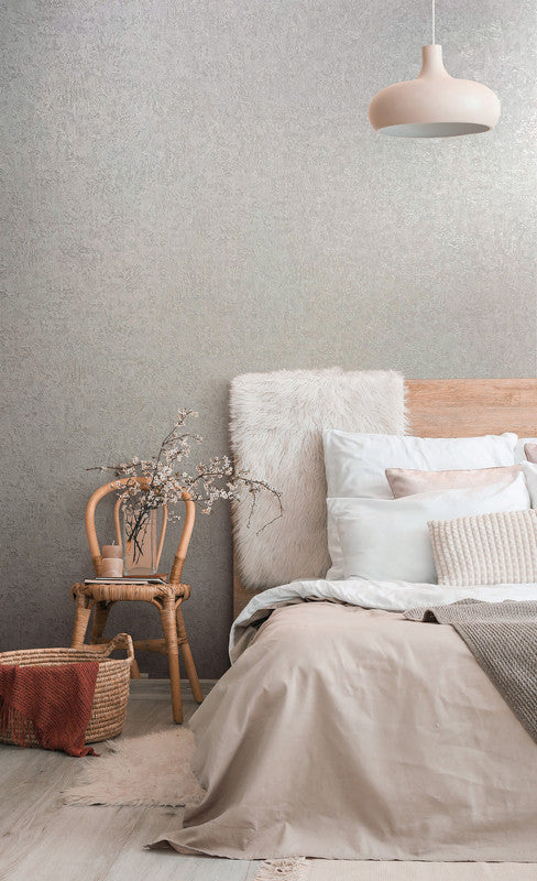 Plaster Wallpaper in Light Grey