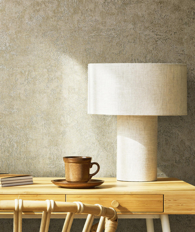 Plaster Wallpaper in Green/Brown